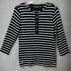 Women's Lauren by Ralph Lauren Striped Shirt Size M
